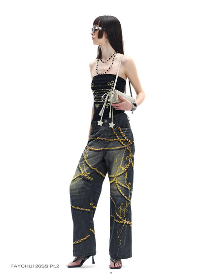 FayChui Regal Rope Knot Sequin Embroidery Slim Fit Women&