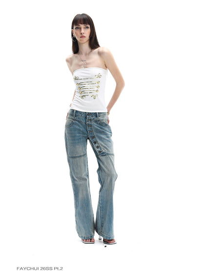 FayChui Regal Rope Knot Sequin Embroidery Slim Fit Women&