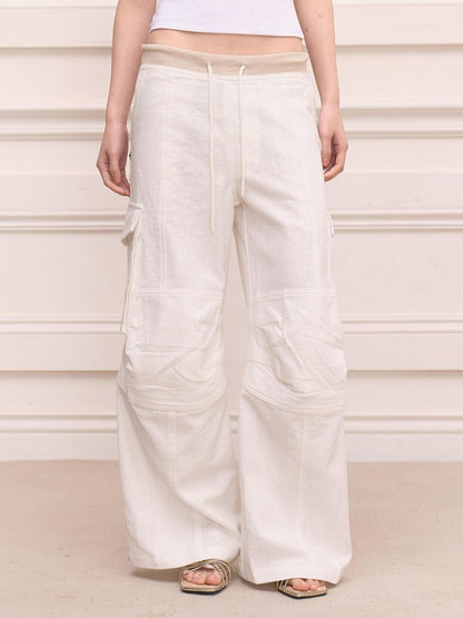 FayChui Retro Street Hotfix Rhinestone Cargo Edgy Women&