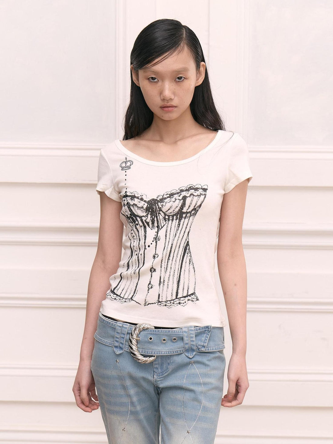 FayChui Rhinestone Crown Print Bandeau Women&