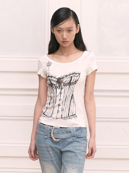 FayChui Rhinestone Crown Print Bandeau Women&