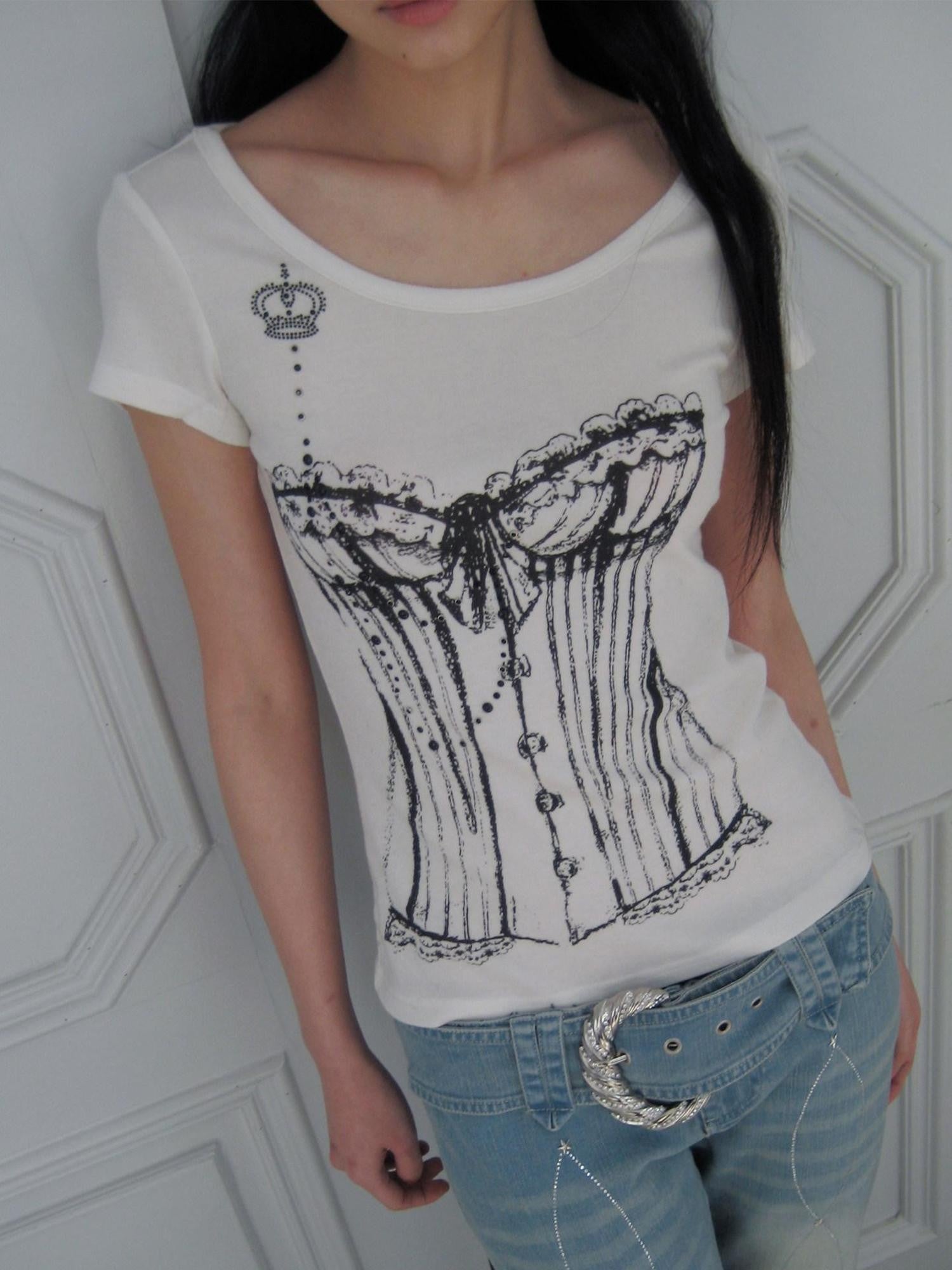 FayChui Rhinestone Crown Print Bandeau Women&
