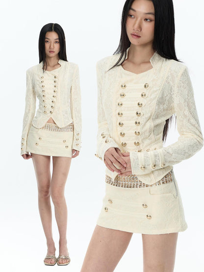 FayChui Rhinestone Jacquard A Line Women&