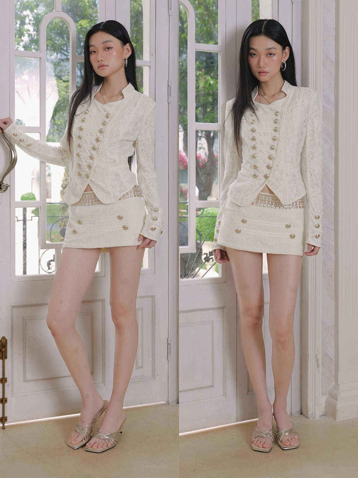 FayChui Rhinestone Jacquard A Line Women&