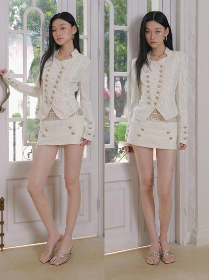 FayChui Rhinestone Jacquard A Line Women&