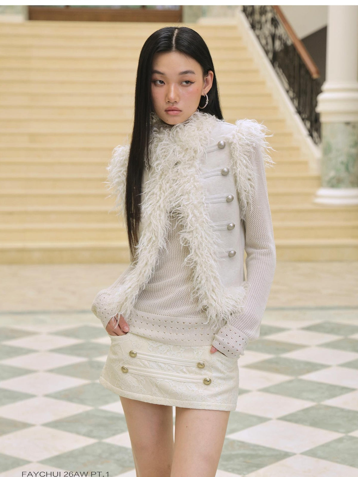 FayChui Rhinestone Jacquard A Line Women&
