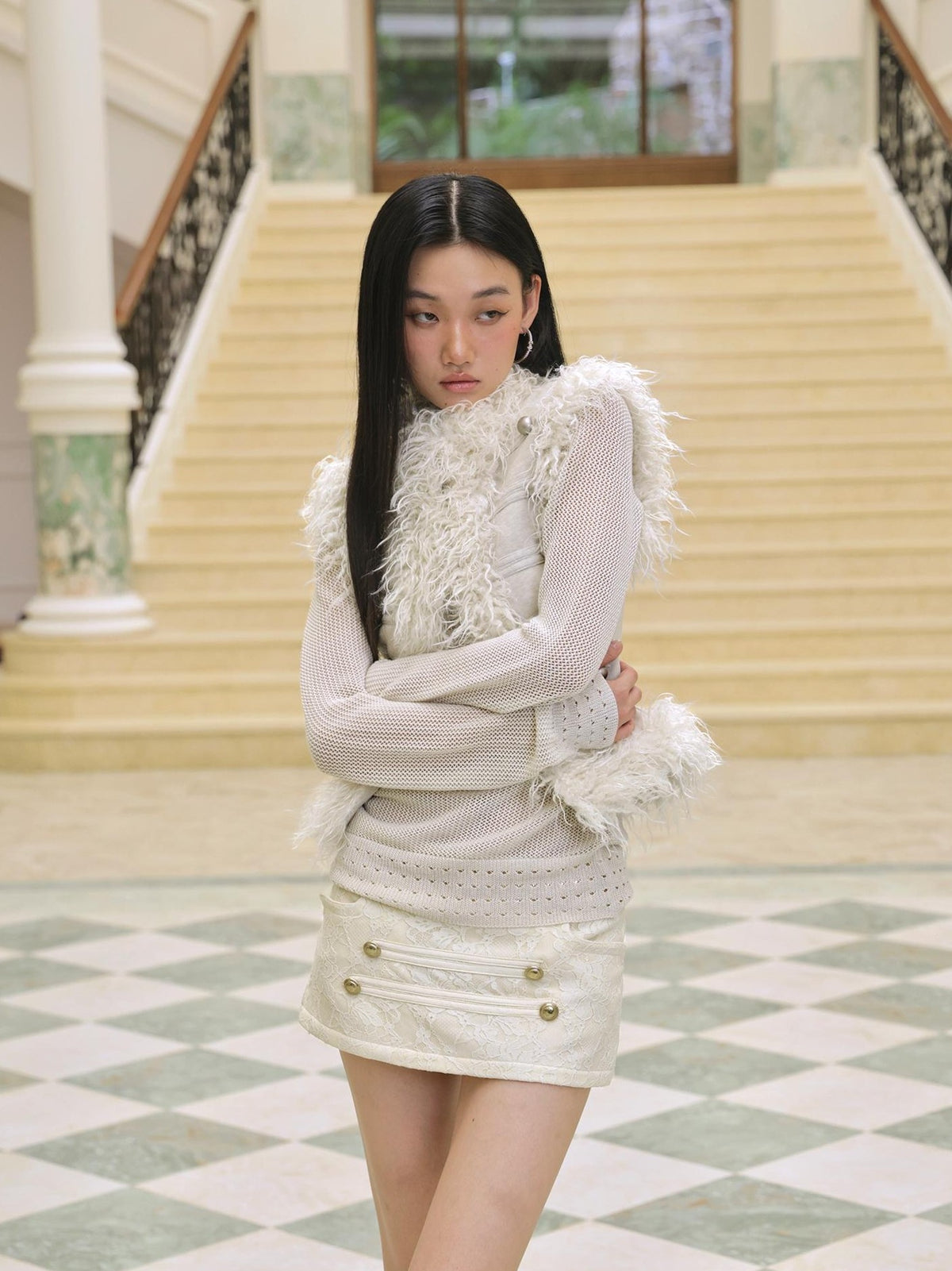FayChui Rhinestone Jacquard A Line Women&