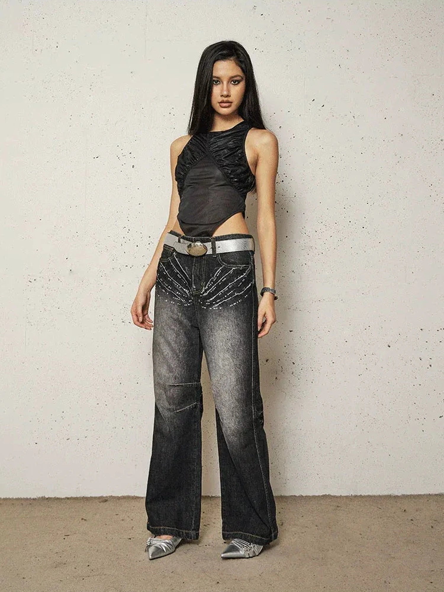 FayChui  Sleeveless Mesh Paneled Bodycon Jumpsuit