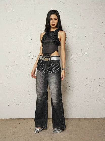 FayChui  Sleeveless Mesh Paneled Bodycon Jumpsuit