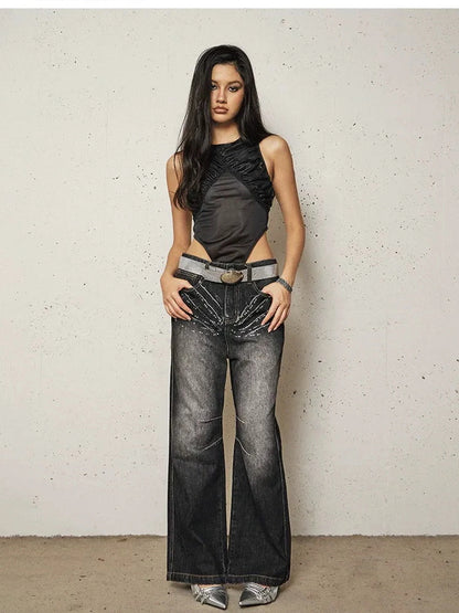 FayChui  Sleeveless Mesh Paneled Bodycon Jumpsuit