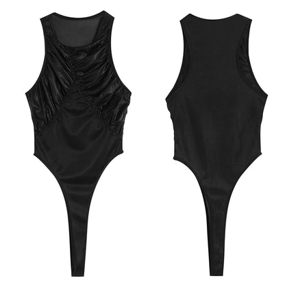 FayChui  Sleeveless Mesh Paneled Bodycon Jumpsuit