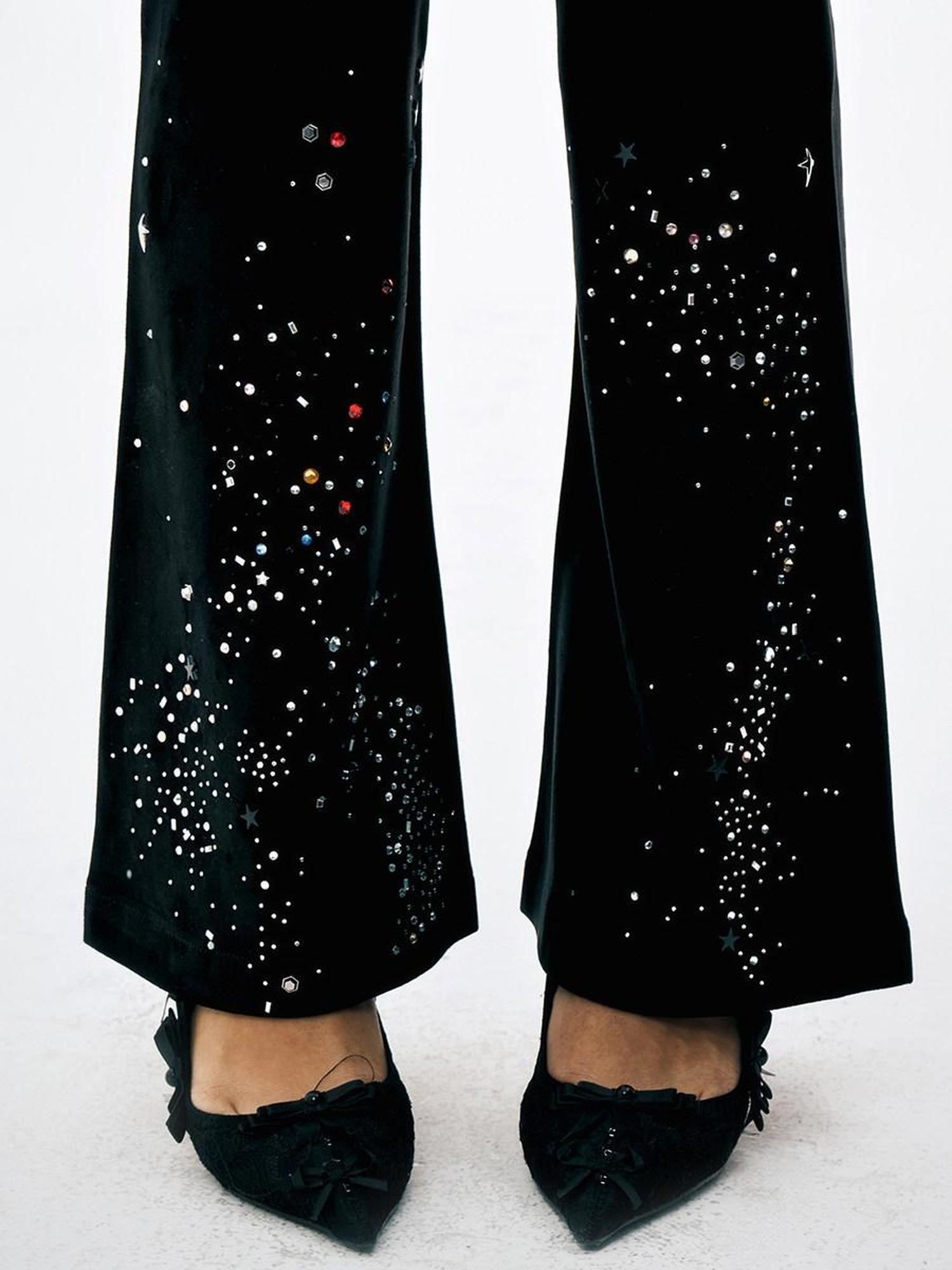 FayChui Sparkle Rhinestone Lace Embellished Women&