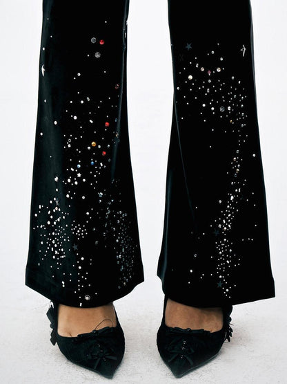 FayChui Sparkle Rhinestone Lace Embellished Women&