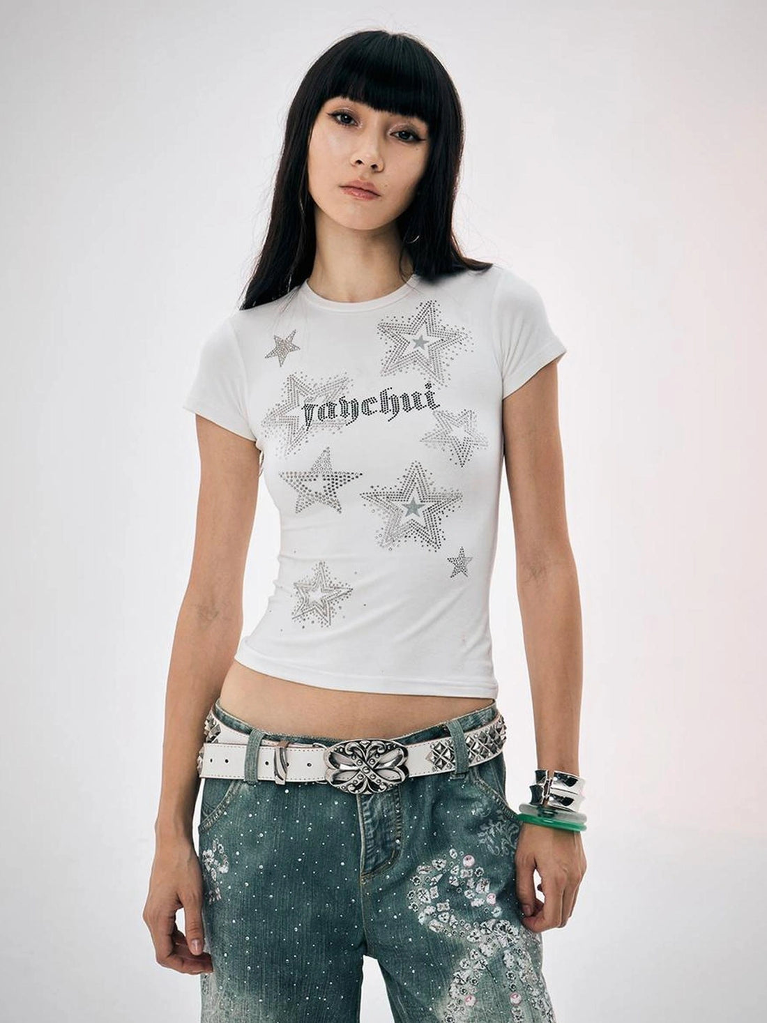 FayChui  Star Glitter Fitted Tee