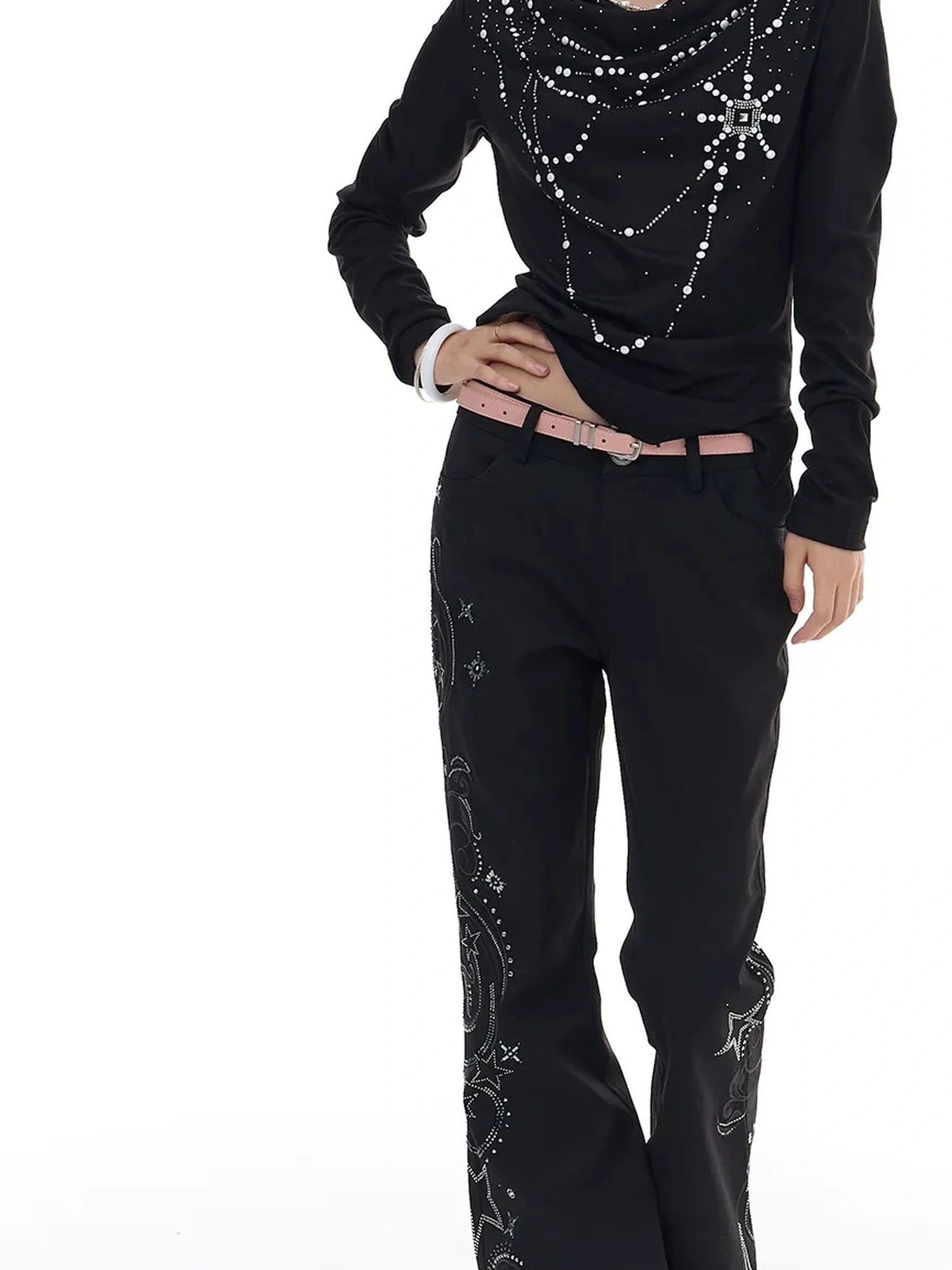 FayChui  Star Studded Flared Trousers