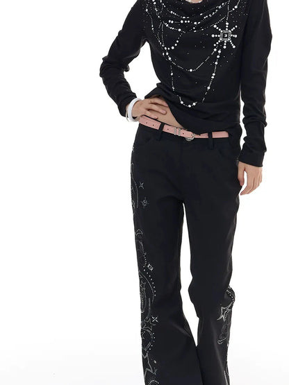 FayChui  Star Studded Flared Trousers