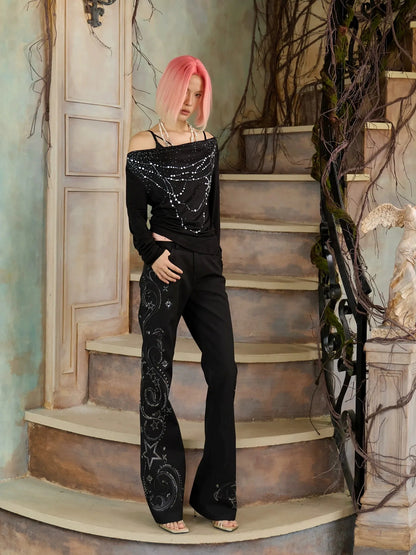 FayChui  Star Studded Flared Trousers