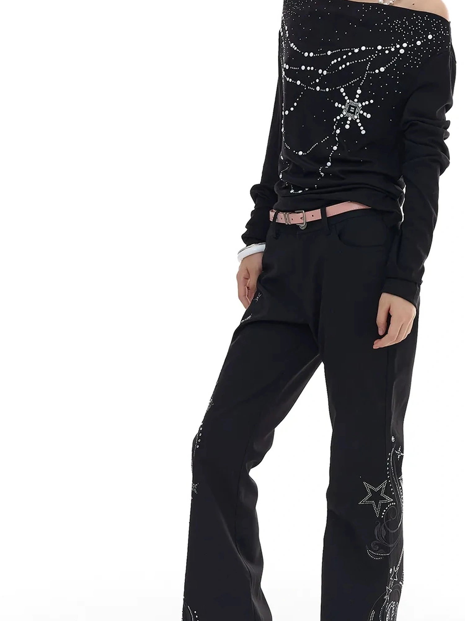 FayChui  Star Studded Flared Trousers
