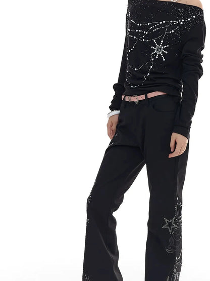 FayChui  Star Studded Flared Trousers
