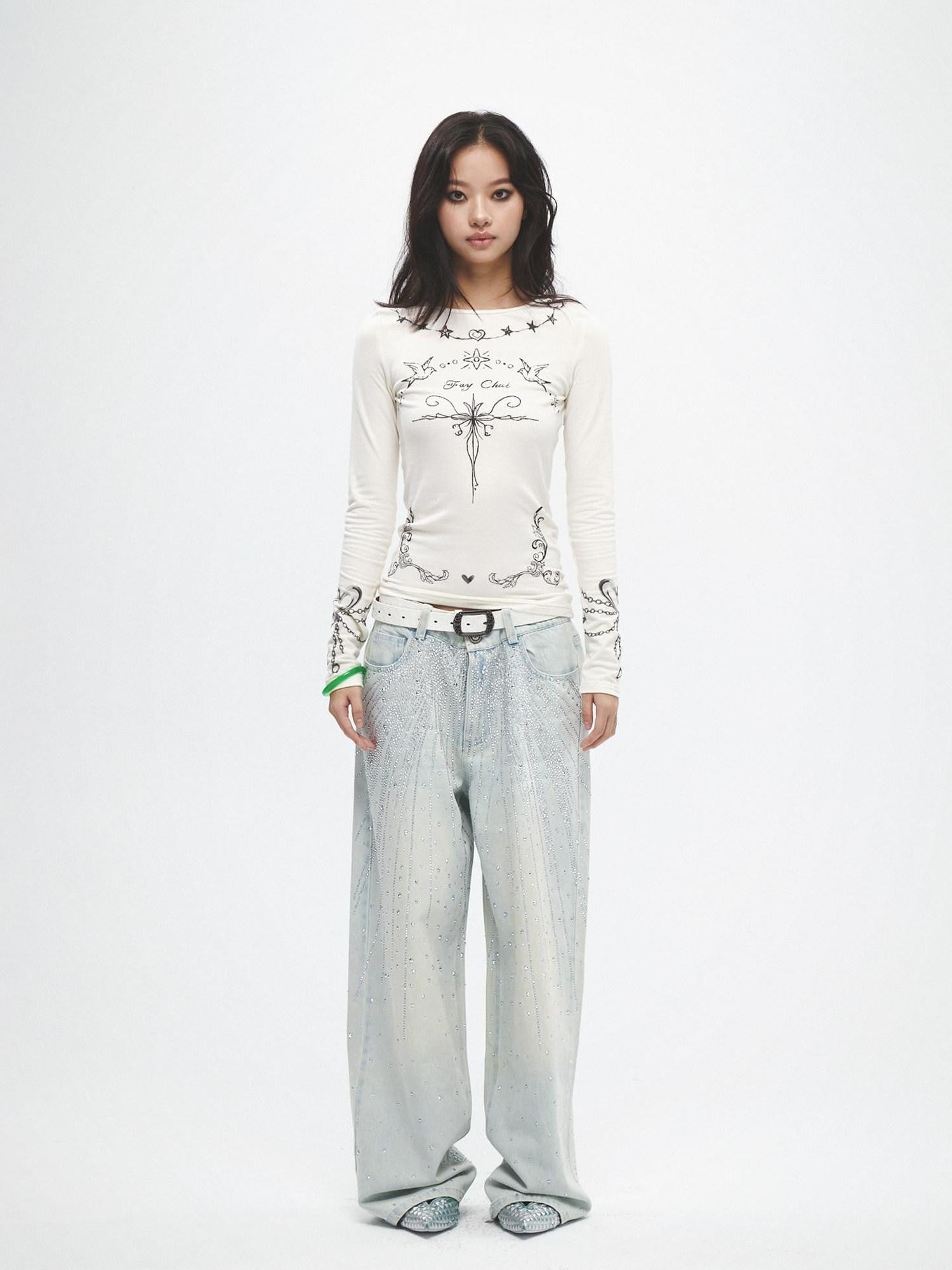 FayChui Starry Rhinestone Embellished Sparkle Women&