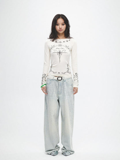 FayChui Starry Rhinestone Embellished Sparkle Women&