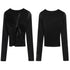 FayChui  Tie Front Cutout Mesh Top