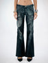 FayChui  Vintage Black Mesh Flared Jeans