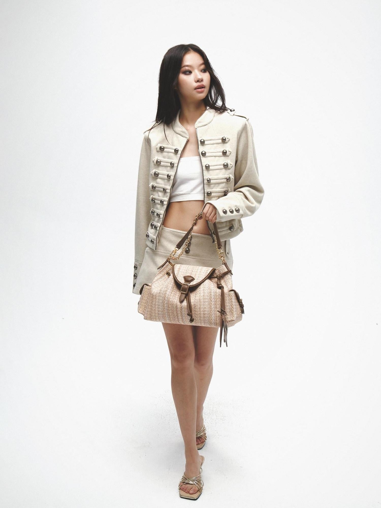 FayChui Vintage Brown French Underarm Double Strap Women&
