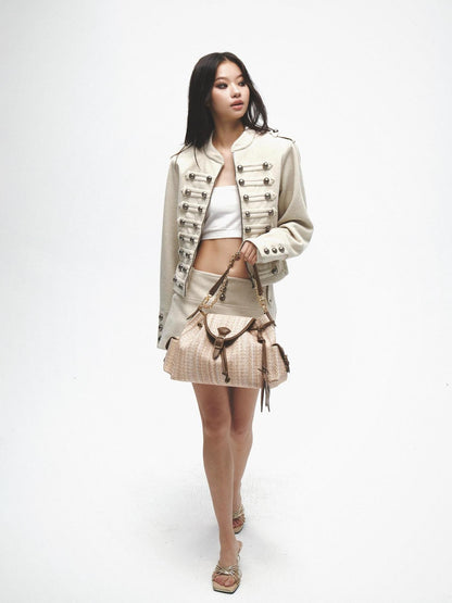 FayChui Vintage Brown French Underarm Double Strap Women&