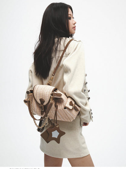FayChui Vintage Brown French Underarm Double Strap Women&
