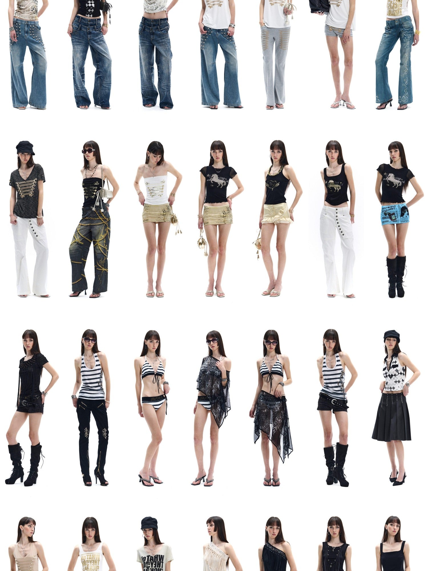 FayChui Vintage Comic Print Embroidered Sequined Women&