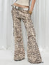 FayChui  Vintage Flared Leopard Print Cargo Pants