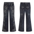 FayChui  Vintage Gemstone Floral Print Flare Pants