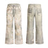 FayChui  Vintage Lace Print Denim Trousers