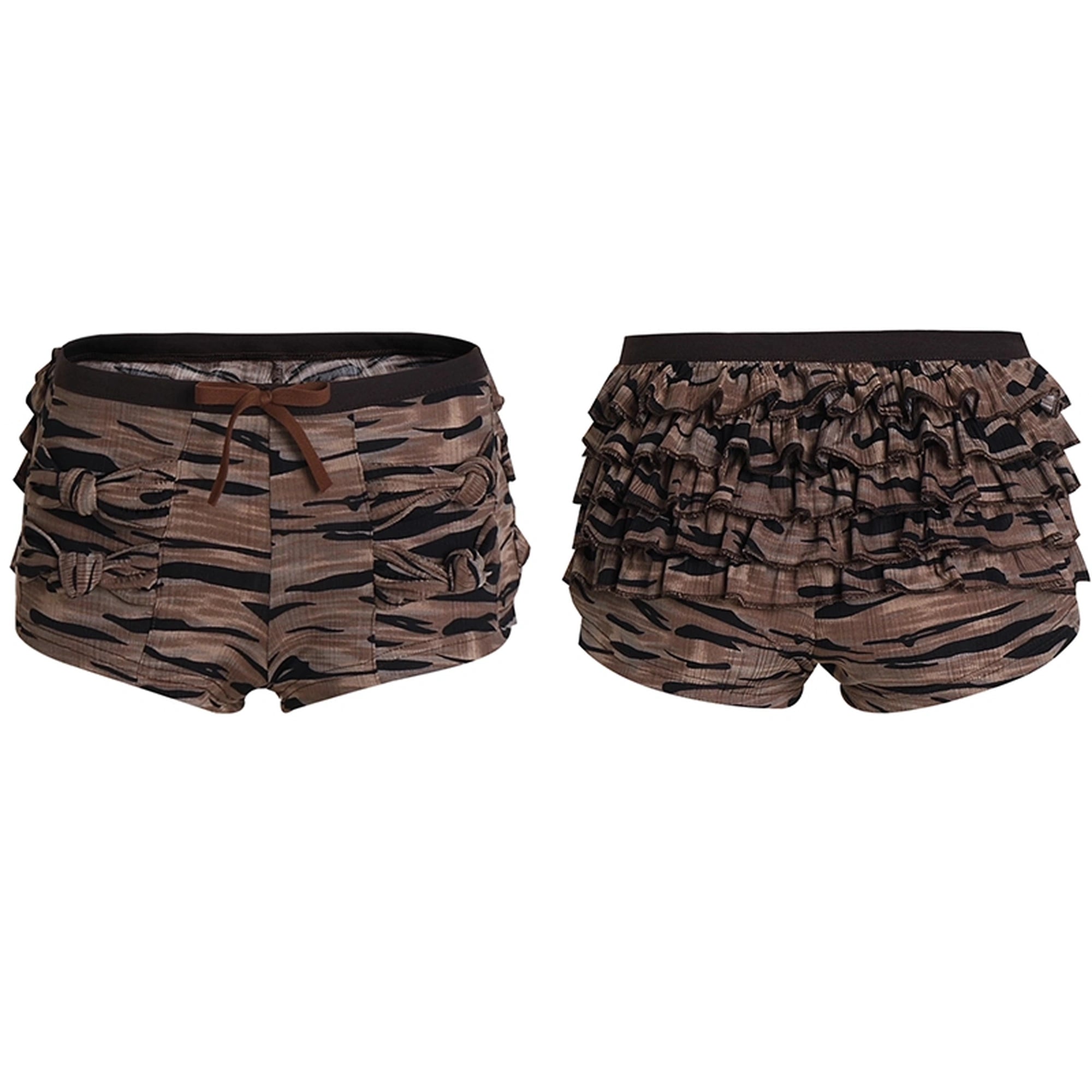 FayChui  Vintage Low Rise Camouflage Bow Shorts