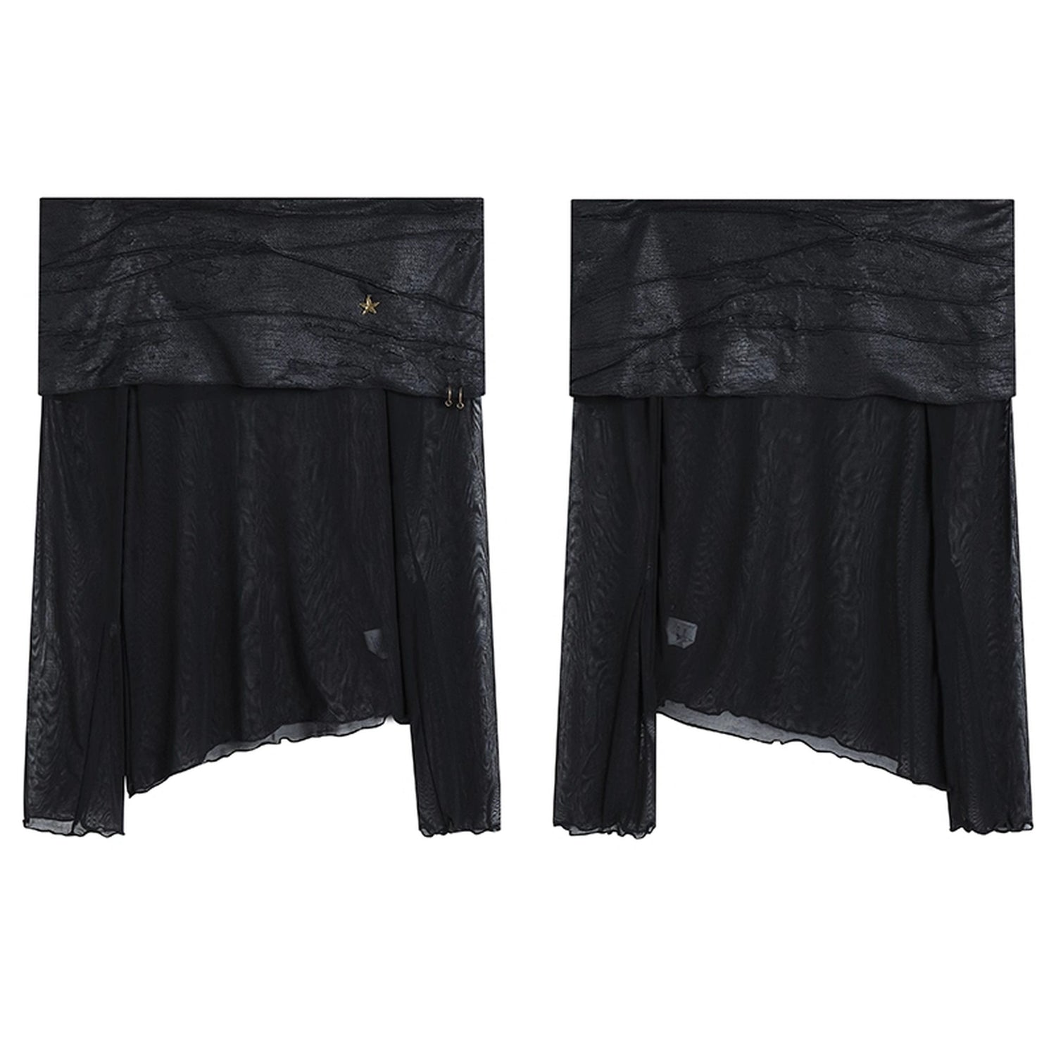 FayChui  Vintage Mesh Off Shoulder Top