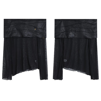 FayChui  Vintage Mesh Off Shoulder Top