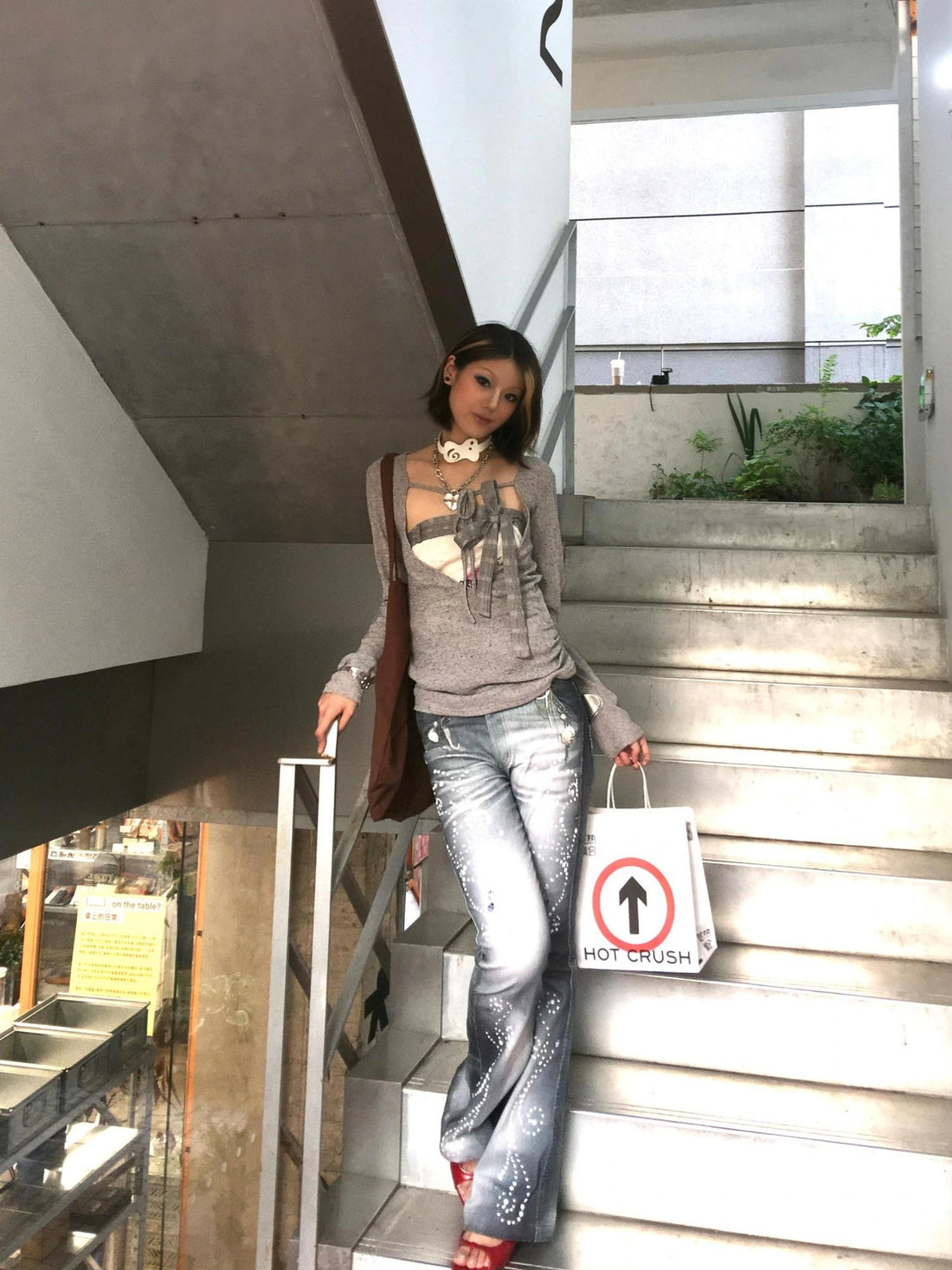 FayChui  Vintage Pearl Ocean Flared Jeans