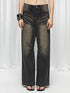 FayChui Vintage Washed Floral Rhinestone Reflective Women&