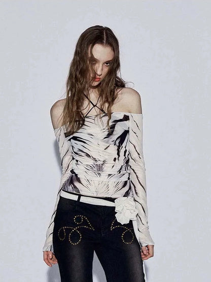 FayChui Vintage Wild Zebra Mesh Top