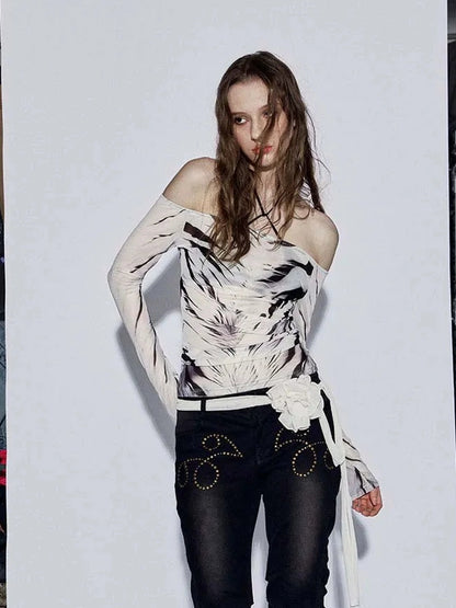 FayChui Vintage Wild Zebra Mesh Top