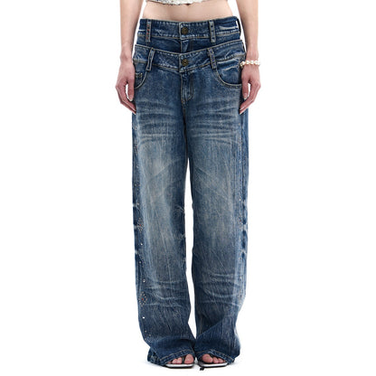 FayChui_Washed_Diamond_Rhinestone_Double_Waist_Women&