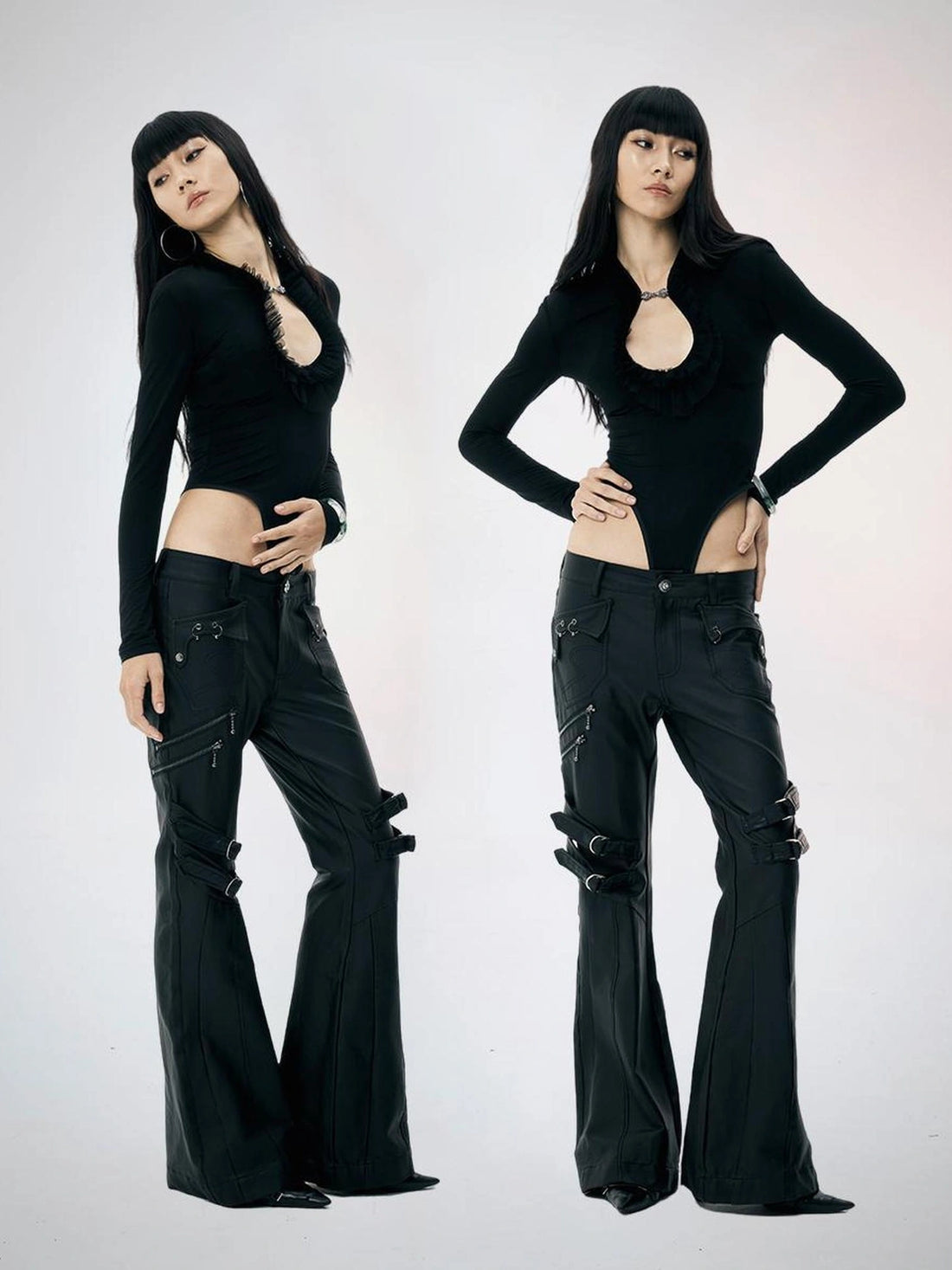 FayChui  Waxed Straight Leg Trousers