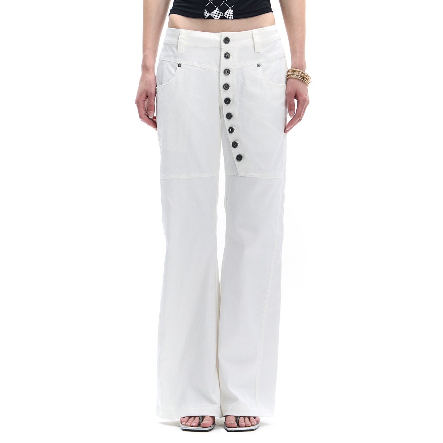 FayChui_White_Asymmetric_Long_Button_Placket_Washed_Women&