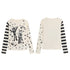 FayChui  Y2 K Star Punk Print Stripe Spliced Long Sleeve Tee
