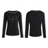 FayChui  Y2k Cross Print Leopard Trim Long Sleeve Tee