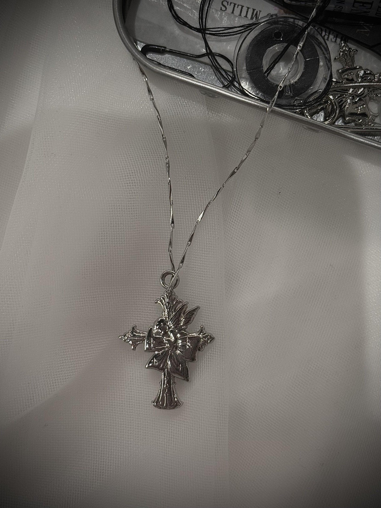 FinderMond FM Angel Cross Pendant Charm Women&
