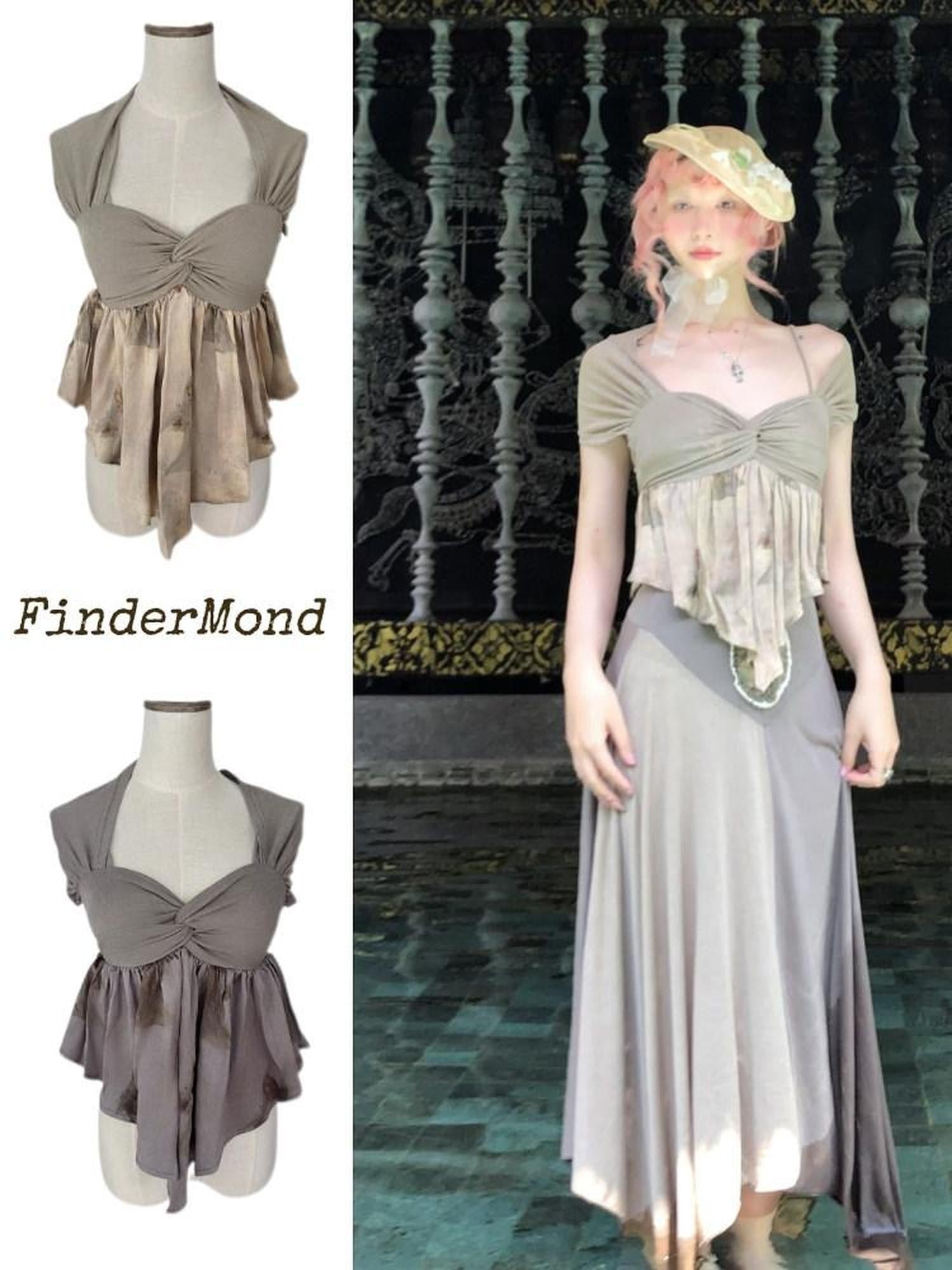 FinderMond FM Angel Knotted Asymmetric Spaghetti Strap Women&