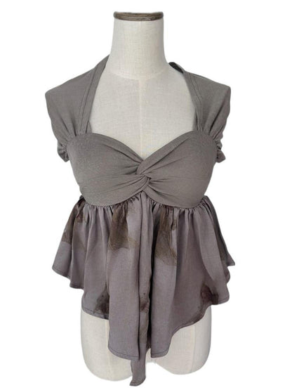 FinderMond FM Angel Knotted Asymmetric Spaghetti Strap Women&