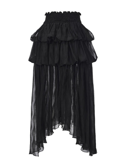 Black And White French Romantic Jellyfish Bubble Hem Women&